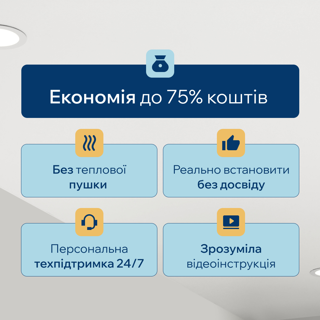Натяжна стеля Своїми руками 2×4 м №25 — комплект для монтажу без майстрів і без теплової пушки